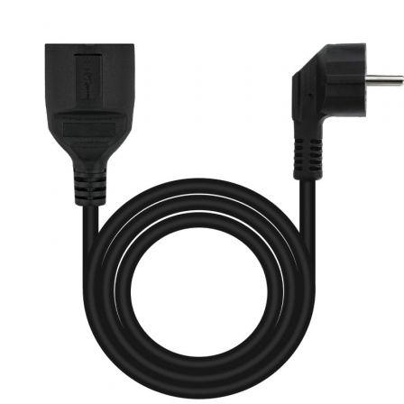Nanocable Cable de Alimentación Alargador Schuko Negro, 5 m